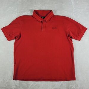 Rapha‎ Logo Polo Shirt Men's 2XL Red 100% Cotton Cycling Biking Active Casual